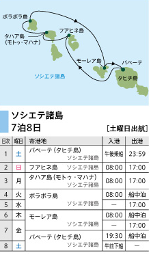 2017年11月11日（土）出発  ソシエテ諸島7泊8日コース  日本人コンシェルジュ乗船が決定！ 