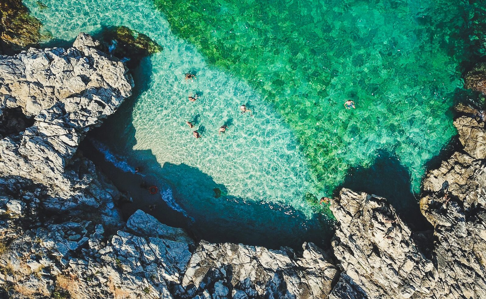 aerial view of bay