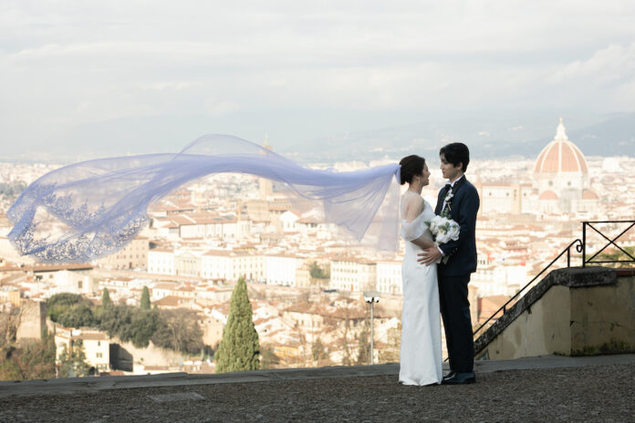 イタリア旅行フィレンツェハネムーンフォト。