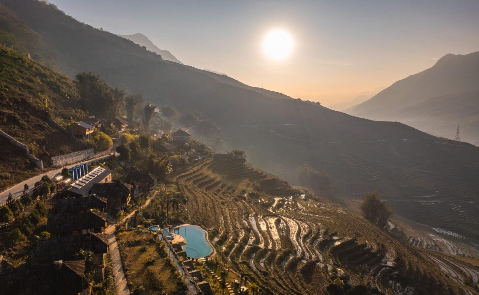 サパの山岳地帯の棚田。